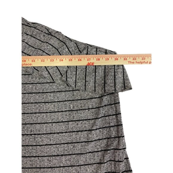 Juicy Couture Women's Top Shirt One Shoulder Ruffle Grey Black Stripe XL NEW - Picture 4 of 7